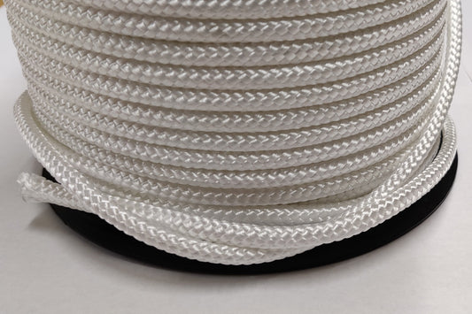 polyesteriköysi, palmikoitu, valkoinen, 3, 4, 6 ja 8 mm